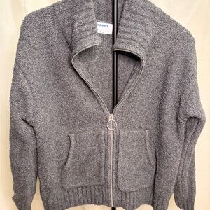 Old navy women’s mock neck zip up sweater jacket with o ring zipper pull